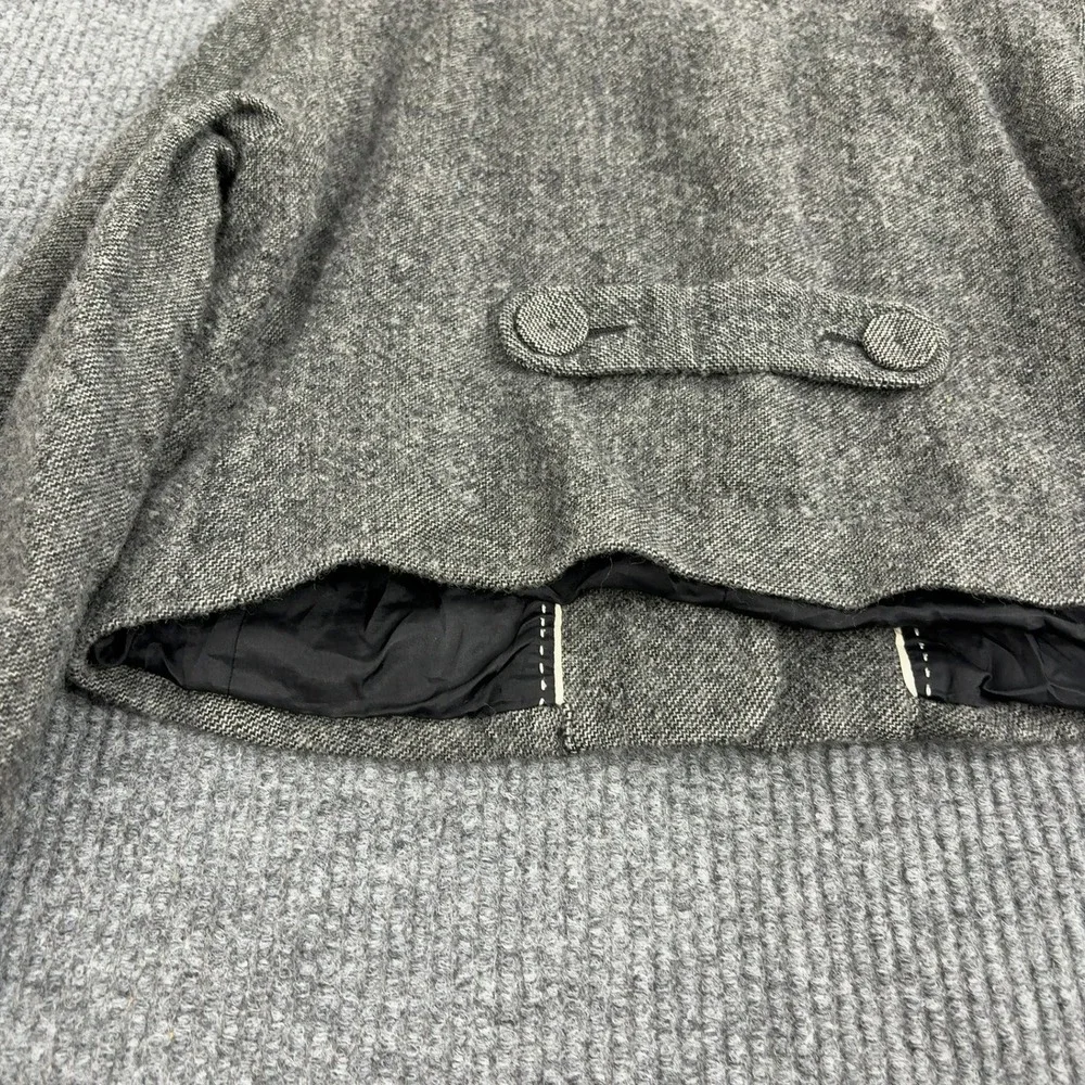 Banana Republic Blazer Women 6 Gray Wool Cropped Mock Neck‎ Tweed Career Style